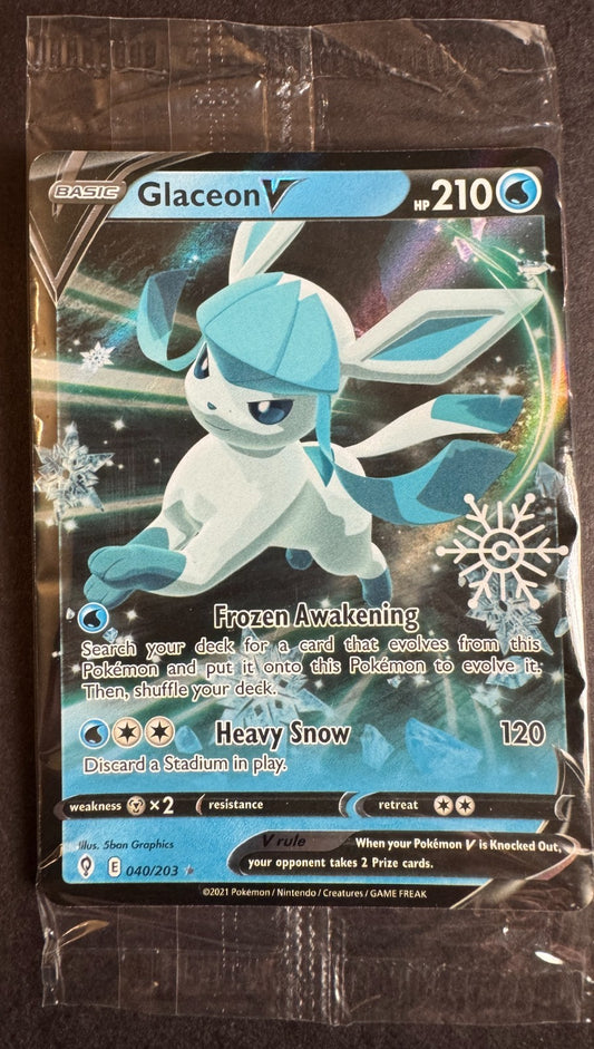 Glaceon V 040/203 Snowflake Promo Pokemon Evolving Skies Sealed Near Mint