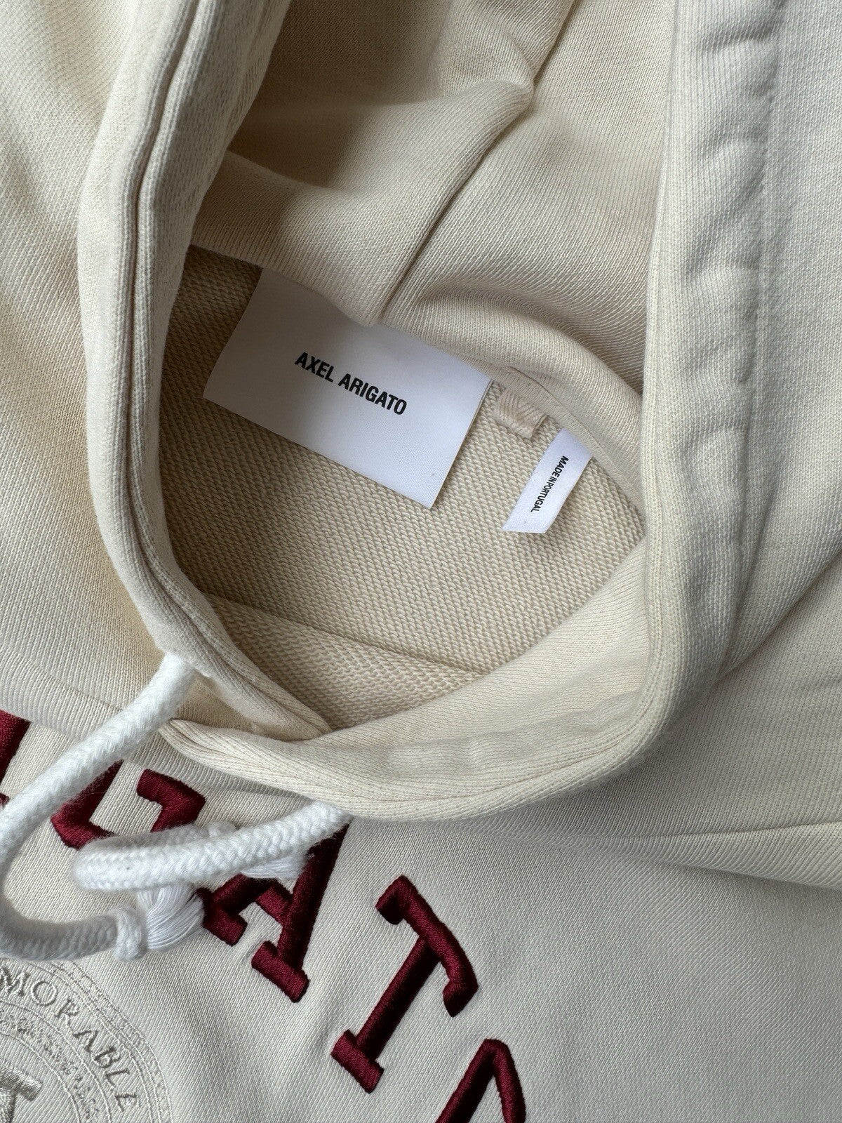 Axel Arigato - Arigato University Printed Hoodie - Pale Beige - Size M - NEW