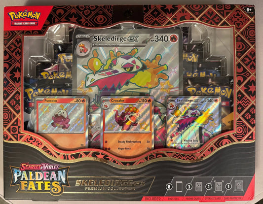 x8 Paldean Fates Booster Packs - Skeledirge Ex premium collection - Live Break