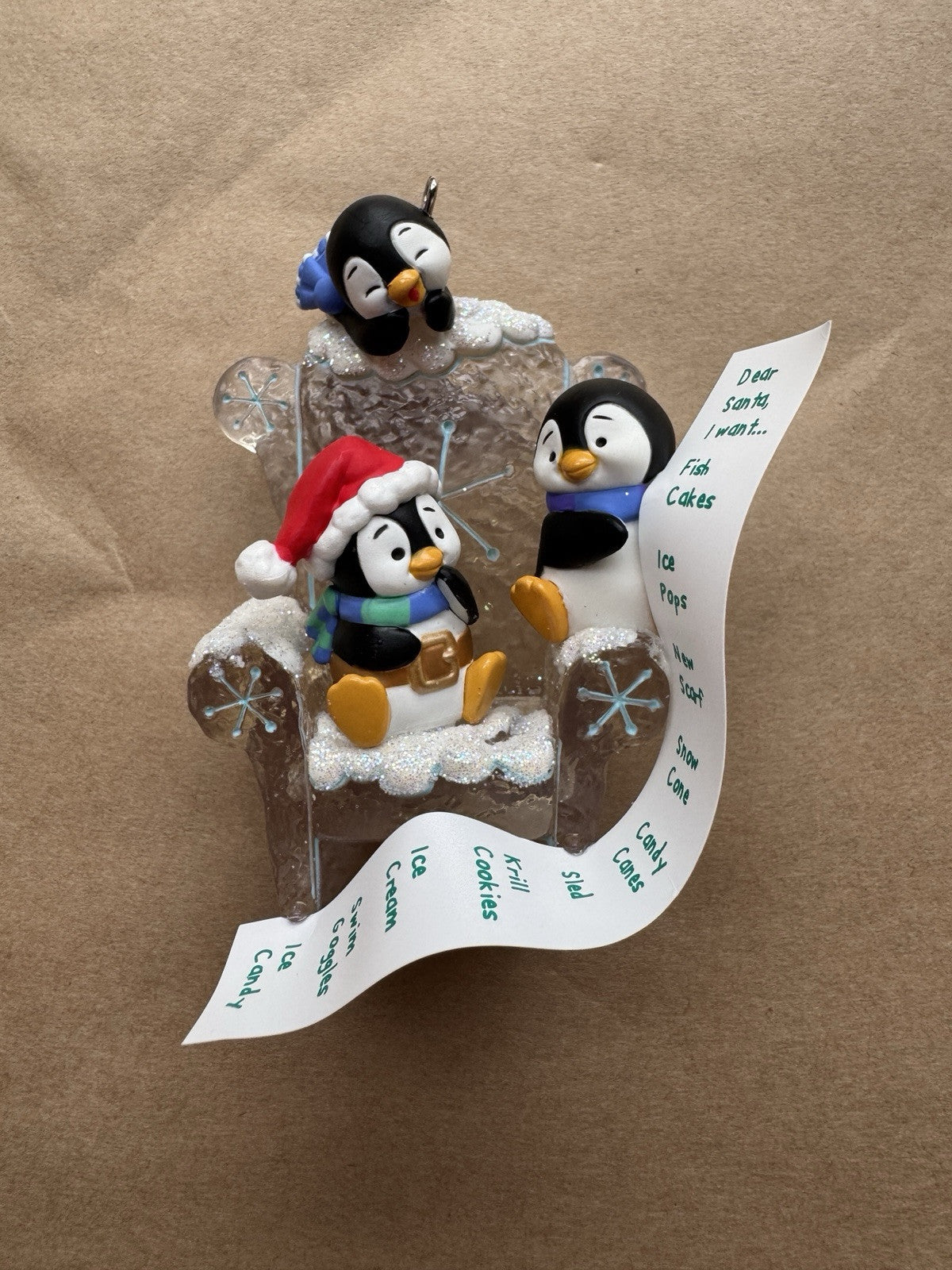 Long Letter to Santa Penguins - Hallmark Keepsake - Christmas Ornament - NEW